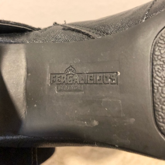 Fergalicious Tall Black Heeled Boots Size 8 - Picture 5 of 7